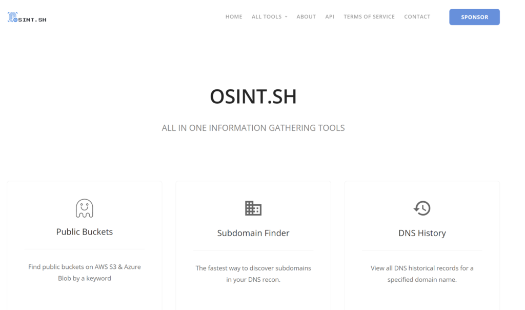 Tools osint website